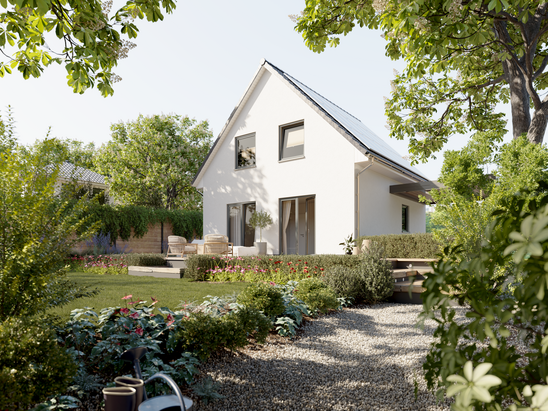 Raumwunder 90 – Kompaktes Massivhaus mit optimaler Flächennutzung Das Raumwunder 90 bietet trotz kompakter Maße viel Platz. Perfekt für kleine Familien oder Paare, die clever und effizient wohnen möchten.